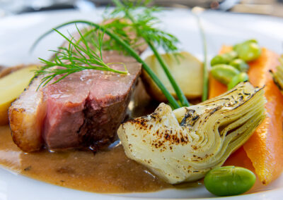 Gros plan magret de canard aux Jardins de l'Anjou